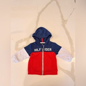 Baby Tommy Hilfiger Colorblock Zip Hoodie Jacket Red Blue
Gray Size 6-9M